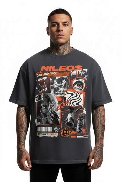 Grit and Noise Oversized Shirt mit Frontprint