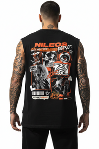 Grit and Noise Sleeveless Oversized Tee mit Backprint – Miniaturansicht 1