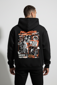 Grit and Noise Oversized Hoodie mit Backprint – Miniaturansicht 1