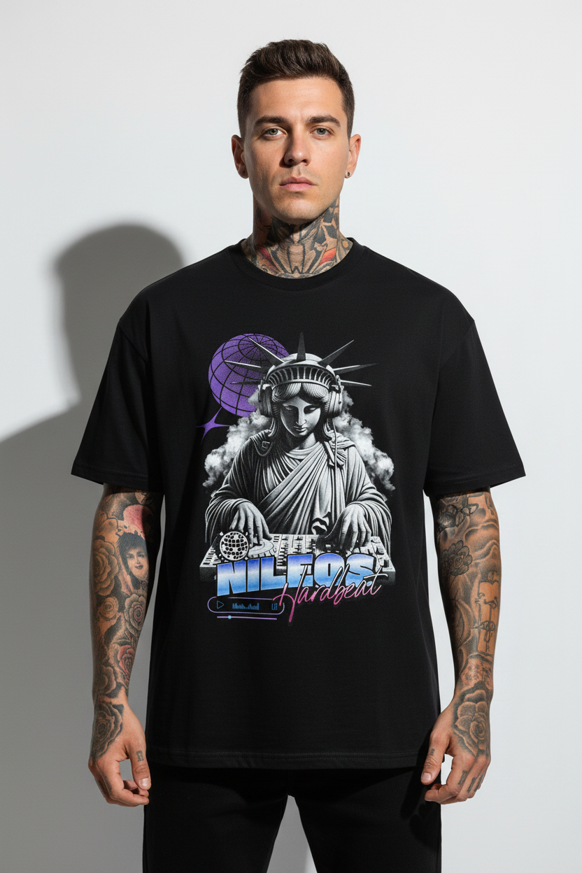 Hardbeat Oversized Shirt mit Frontprint