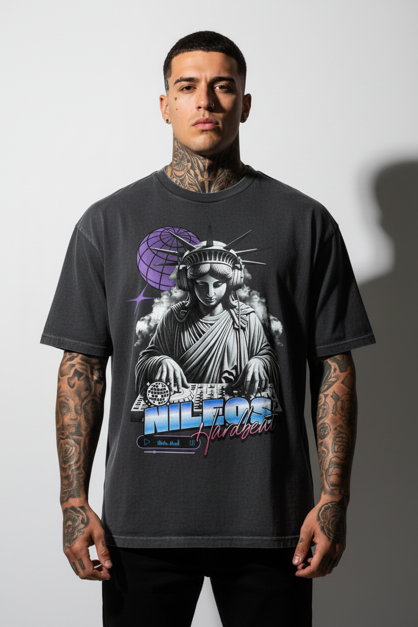 Hardbeat Oversized Shirt mit Frontprint