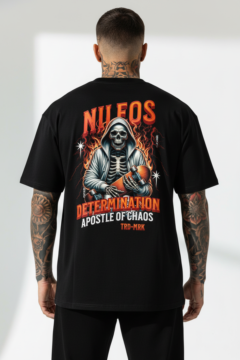 Determination VACANCY Oversized Shirt mit Backprint – NILEOS, Produktfoto 1