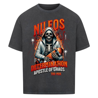 Determination Oversized Shirt mit Frontprint – NILEOS, Farbe Washed Black