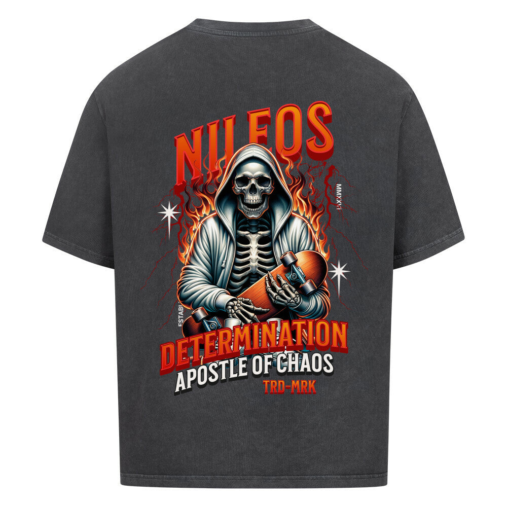 Determination VACANCY Oversized Shirt mit Backprint – NILEOS, Farbe Washed Black