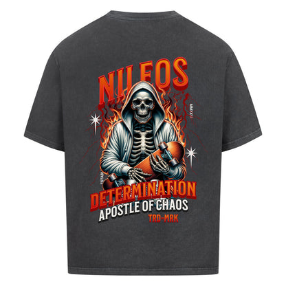 Determination VACANCY Oversized Shirt mit Backprint – NILEOS, Farbe Washed Black