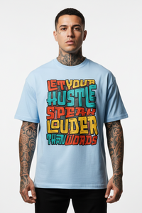 Hustle Louder Oversized Shirt mit Frontprint – Miniaturansicht 5