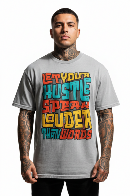 Hustle Louder Oversized Shirt mit Frontprint