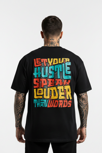 Hustle Louder Oversized Shirt mit Backprint – Miniaturansicht 1