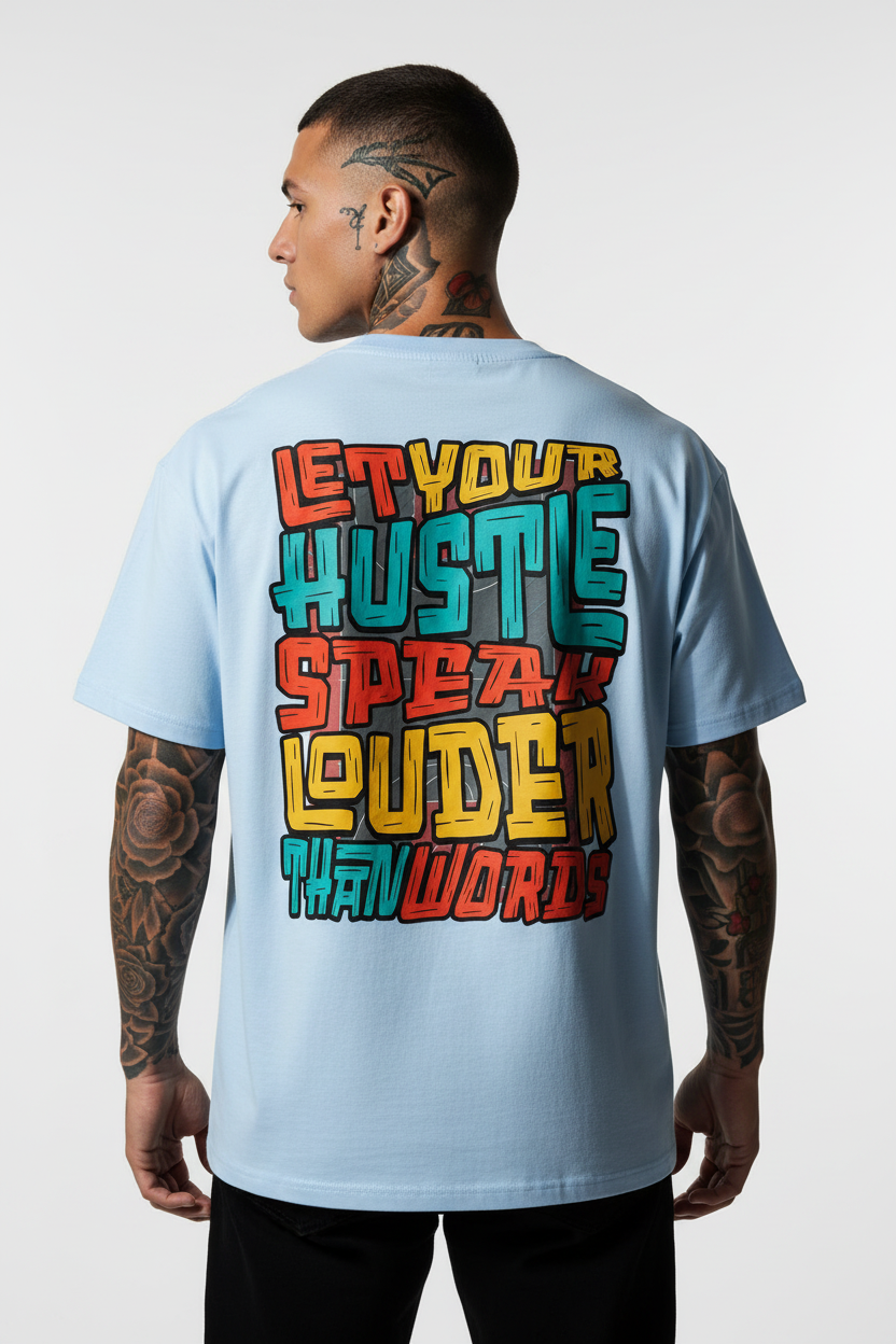Hustle Louder Oversized Shirt mit Backprint