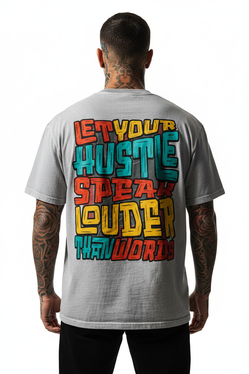 Hustle Louder Oversized Shirt mit Backprint