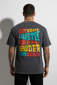 Hustle Louder Oversized Shirt mit Backprint – Miniaturansicht 2