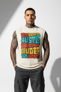 Hustle Louder Sleeveless Oversized Tee mit Frontprint – Miniaturansicht 2