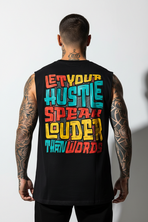 Hustle Louder Sleeveless Oversized Tee mit Backprint