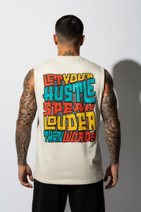 Hustle Louder Sleeveless Oversized Tee mit Backprint – Miniaturansicht 2