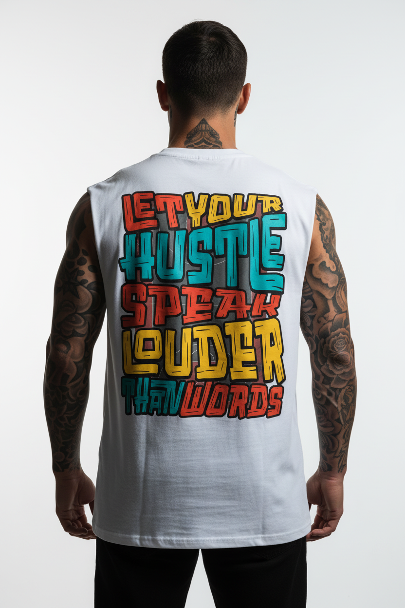 Hustle Louder Sleeveless Oversized Tee mit Backprint