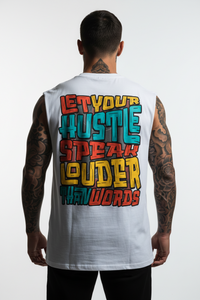 Hustle Louder Sleeveless Oversized Tee mit Backprint – Miniaturansicht 3