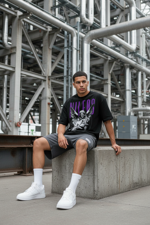 ADIRE ⟡ LABORES  Oversized Shirt mit Frontprint