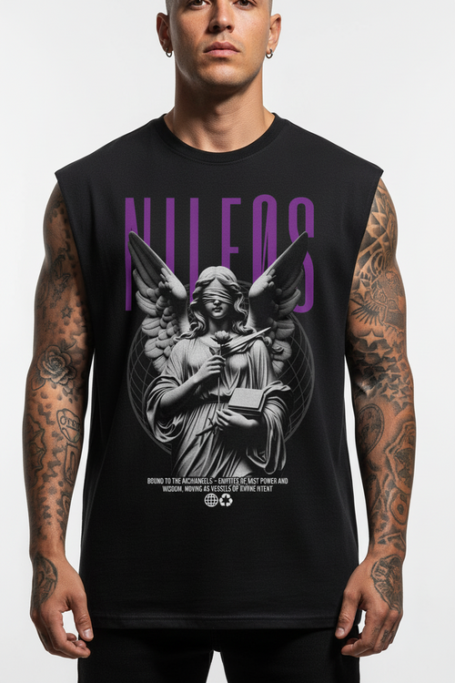 ADIRE ⟡ LABORES  Sleeveless Oversized Tee mit Frontprint