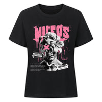 DEADBLØØM Premium Organic Shirt Women – NILEOS, Farbe Schwarz – Miniaturansicht 3