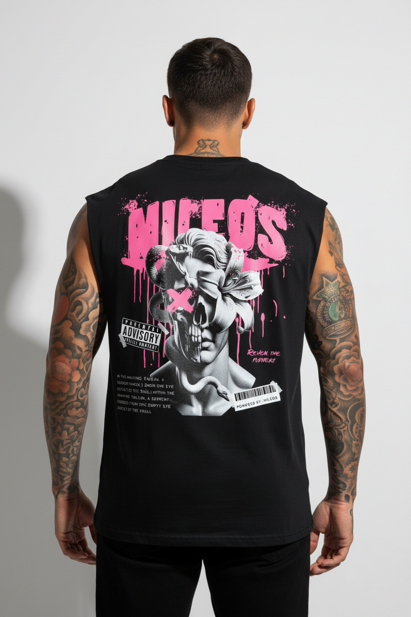 DEADBLØØM Sleeveless Oversized Tee mit Backprint – NILEOS, Produktfoto 1