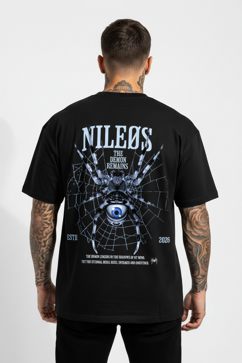 Demon Remains Oversized Shirt mit Backprint – NILEOS, Produktfoto 1