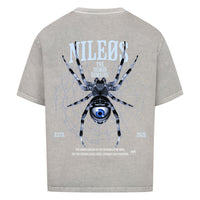 Demon Remains Oversized Shirt mit Backprint – NILEOS, Farbe Washed Grey – Miniaturansicht 6