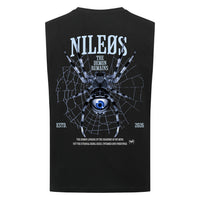 Demon Remains Sleeveless Oversized Tee mit Backprint – NILEOS, Farbe Schwarz – Miniaturansicht 2