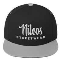 Nileos Flat Bill-Cap in Schwarz/Grau – Vorderansicht – Miniaturansicht 2