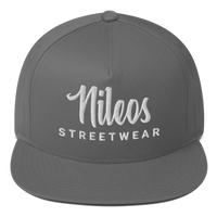 Nileos Flat Bill-Cap in Grau – Vorderansicht – Miniaturansicht 4