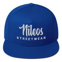 Nileos Flat Bill-Cap in Königsblau – Vorderansicht – Miniaturansicht 6