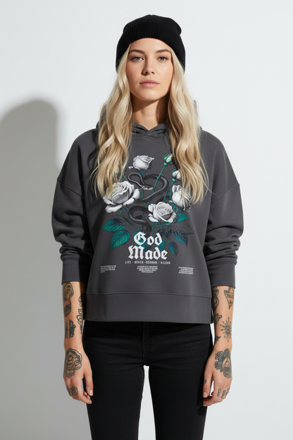 God‧Script - Womens Organic Boxcut Hoodie