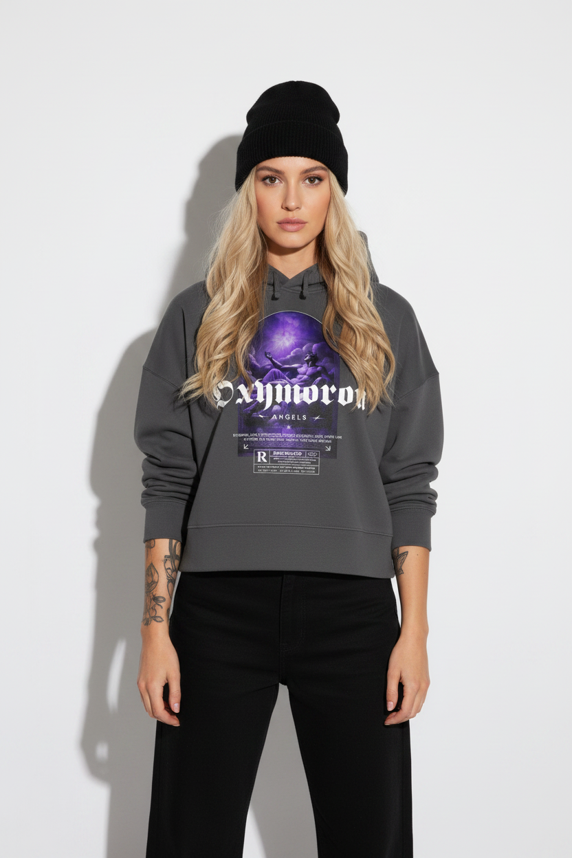 Oxymoron Angel - Womens Organic Boxcut Hoodie