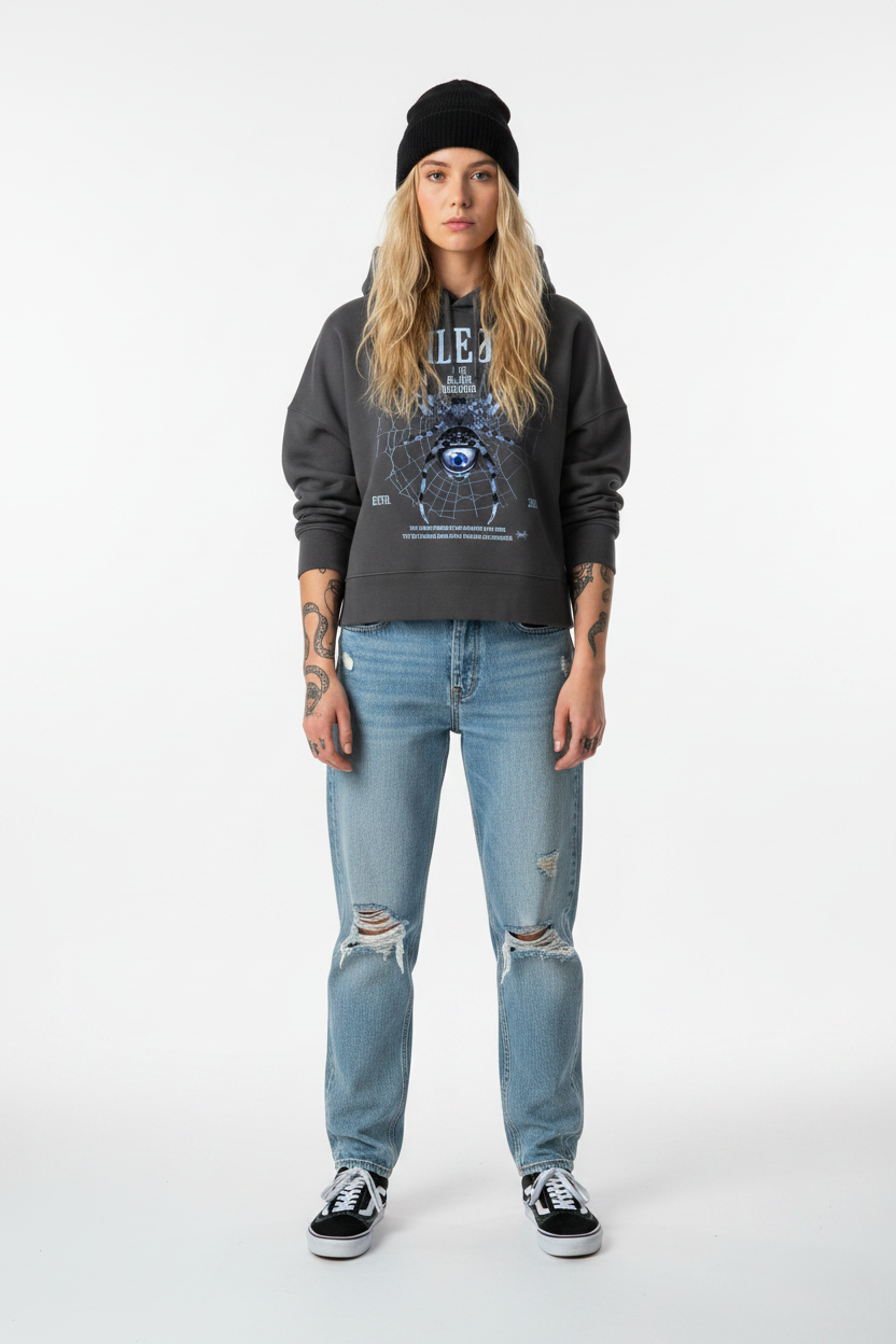 Demon Remains - Womens Organic Boxcut Hoodie