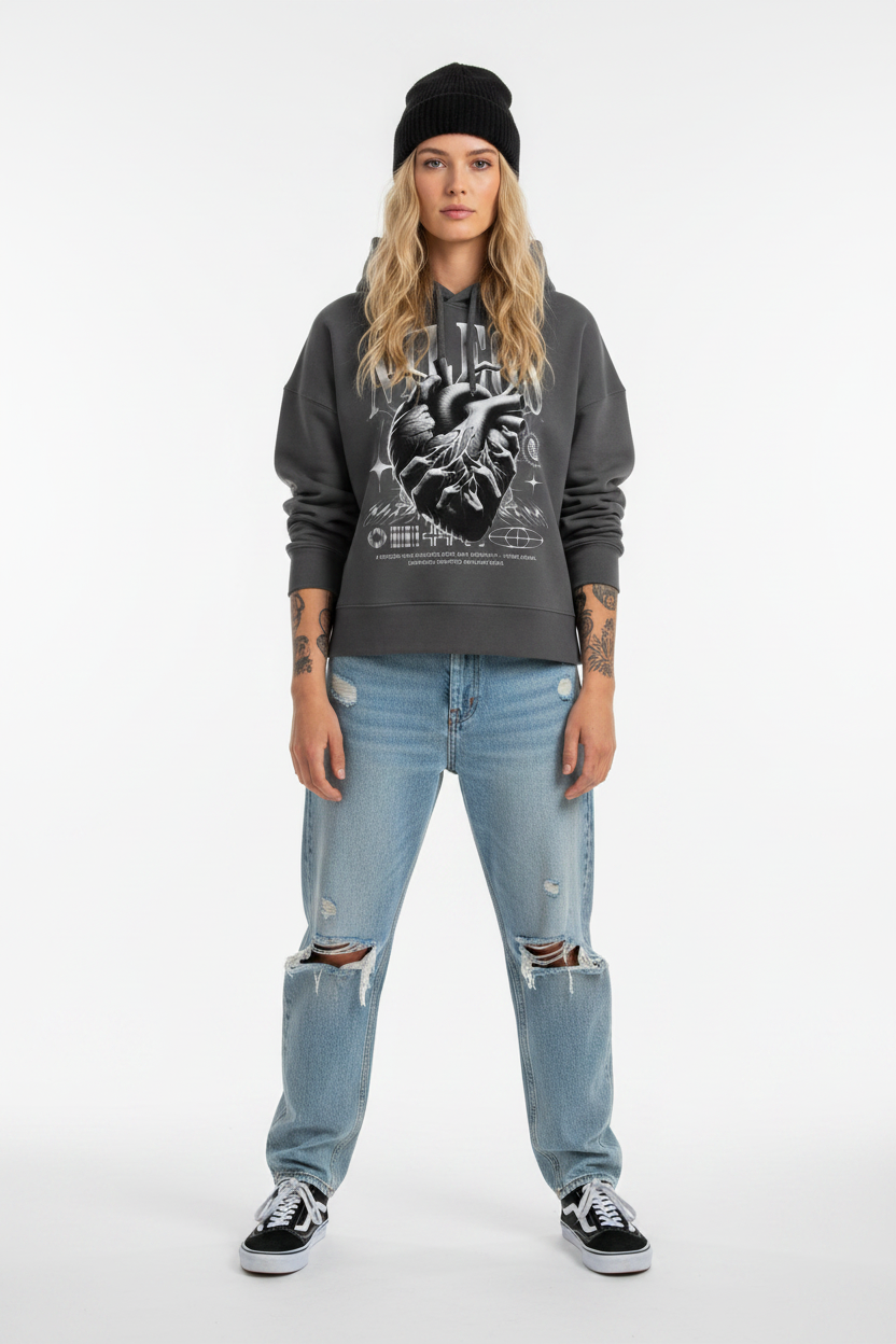 DARKNESS - Womens Organic Boxcut Hoodie