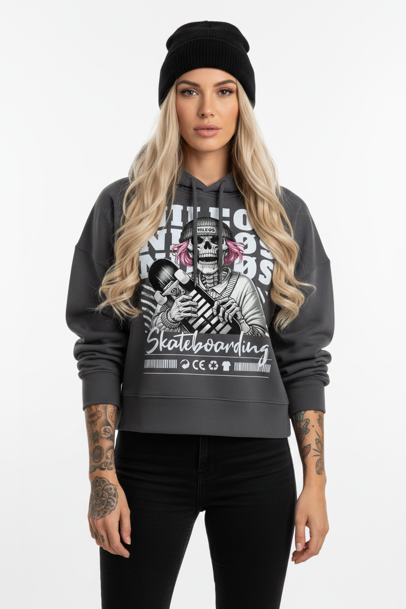 SK8T - Womens Organic Boxcut Hoodie