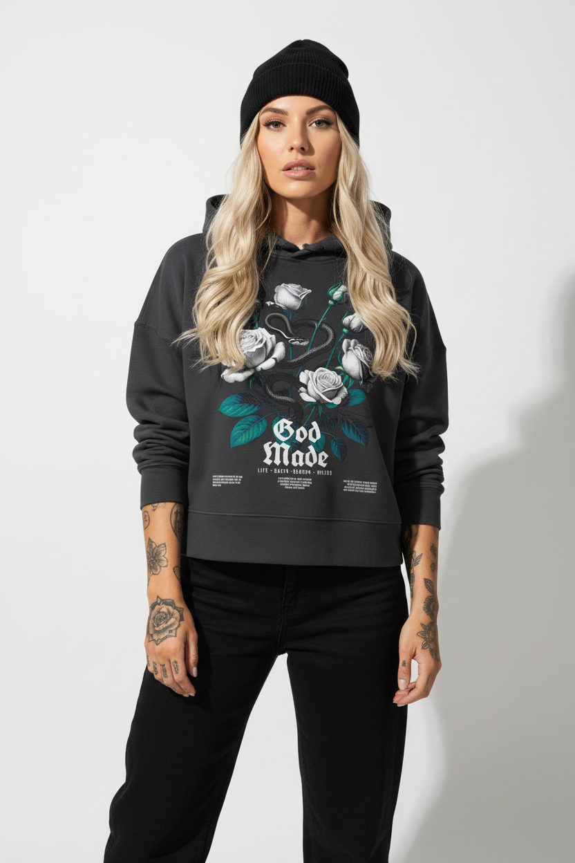 God‧Script - Womens Organic Boxcut Hoodie