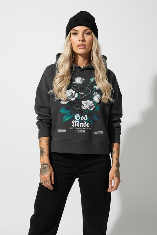 God‧Script - Womens Organic Boxcut Hoodie