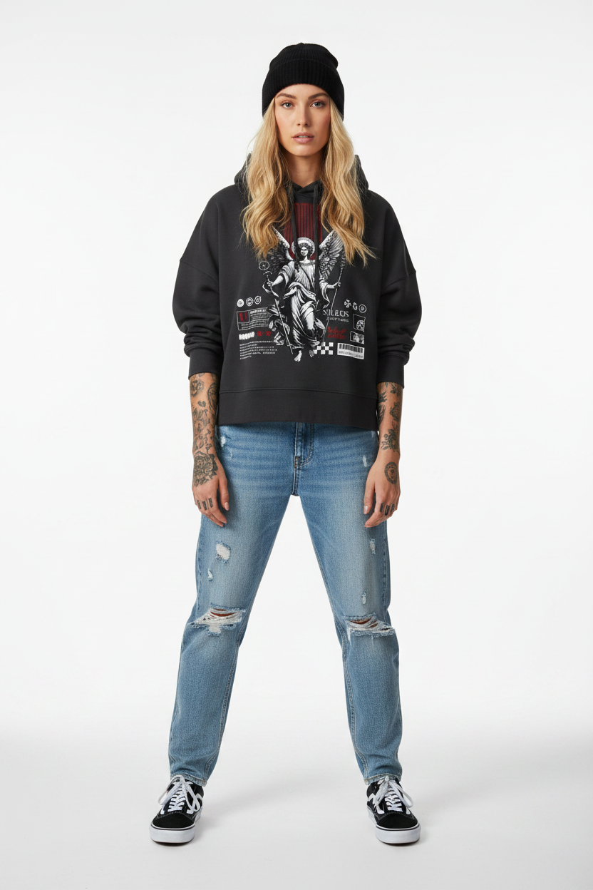 Radiant Watcher - Womens Organic Boxcut Hoodie