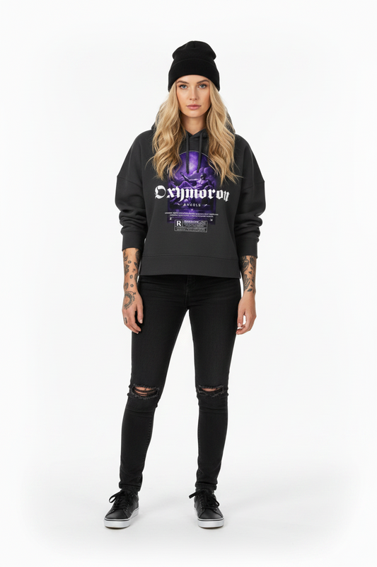 Oxymoron Angel - Womens Organic Boxcut Hoodie