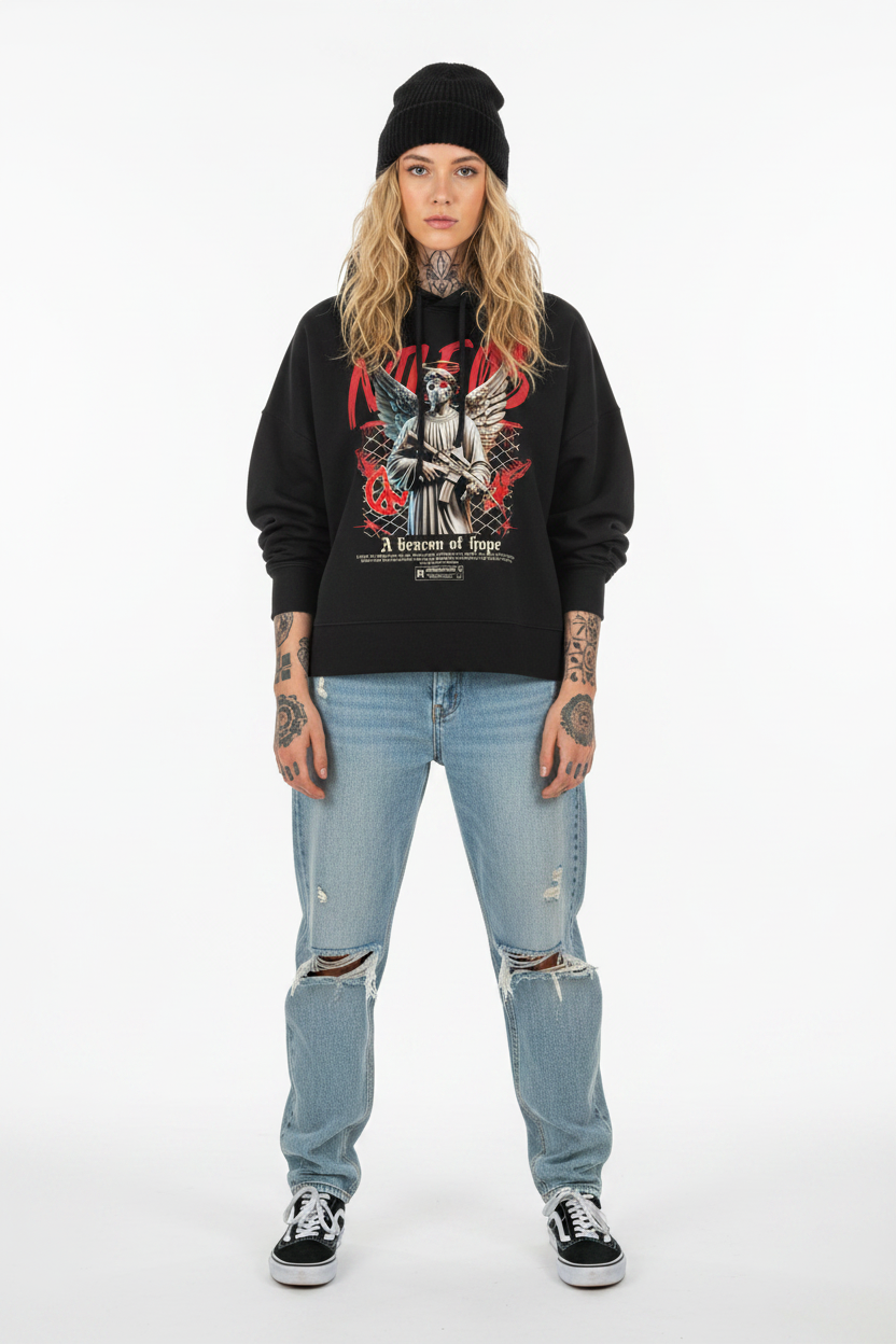 BEΛCON OF HOPE - Womens Organic Boxcut Hoodie