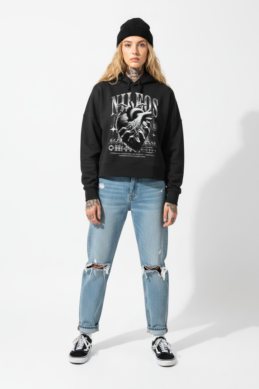 DARKNESS - Womens Organic Boxcut Hoodie