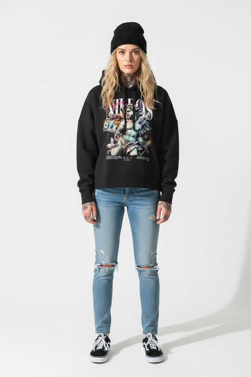 DREAMS - Womens Organic Boxcut Hoodie