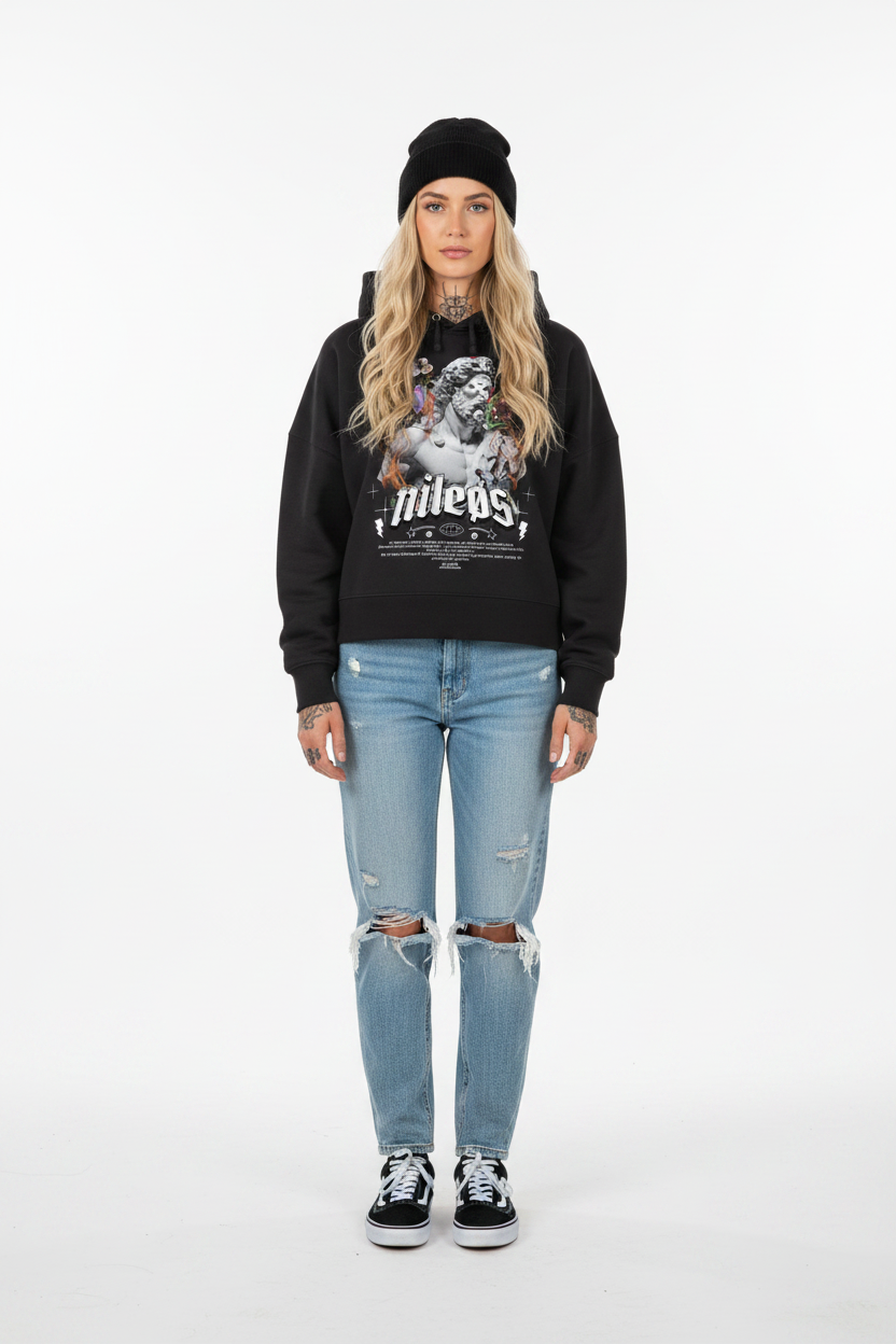 Sadness - Womens Organic Boxcut Hoodie