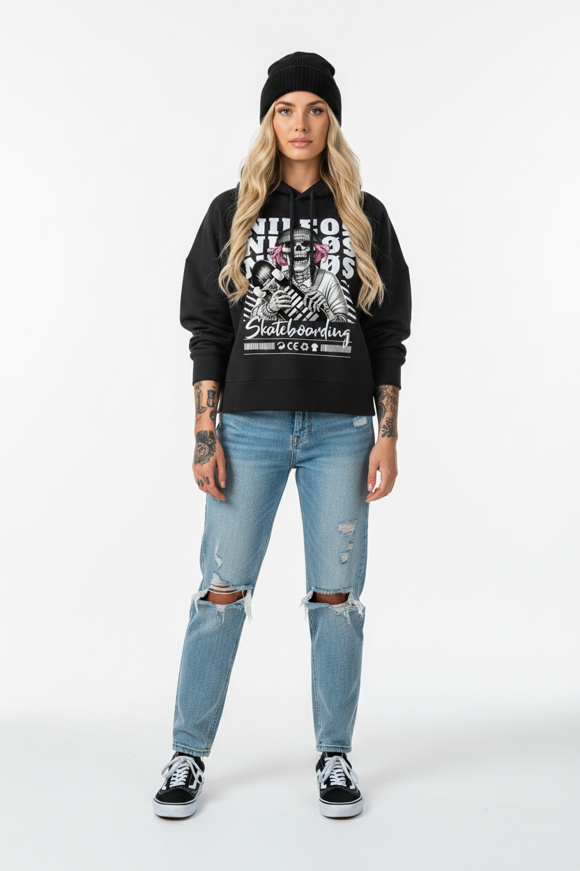 SK8T - Womens Organic Boxcut Hoodie