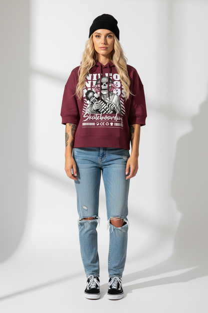SK8T - Womens Organic Boxcut Hoodie