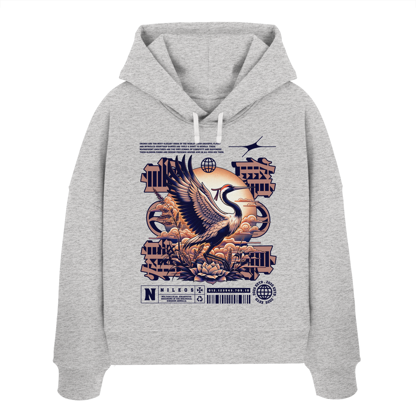 CRANE FINAL - Womens Organic Boxcut Hoodie