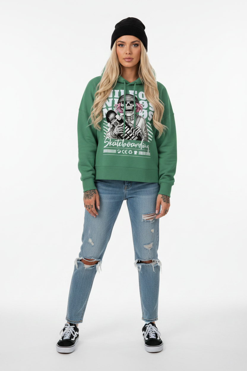 SK8T - Womens Organic Boxcut Hoodie