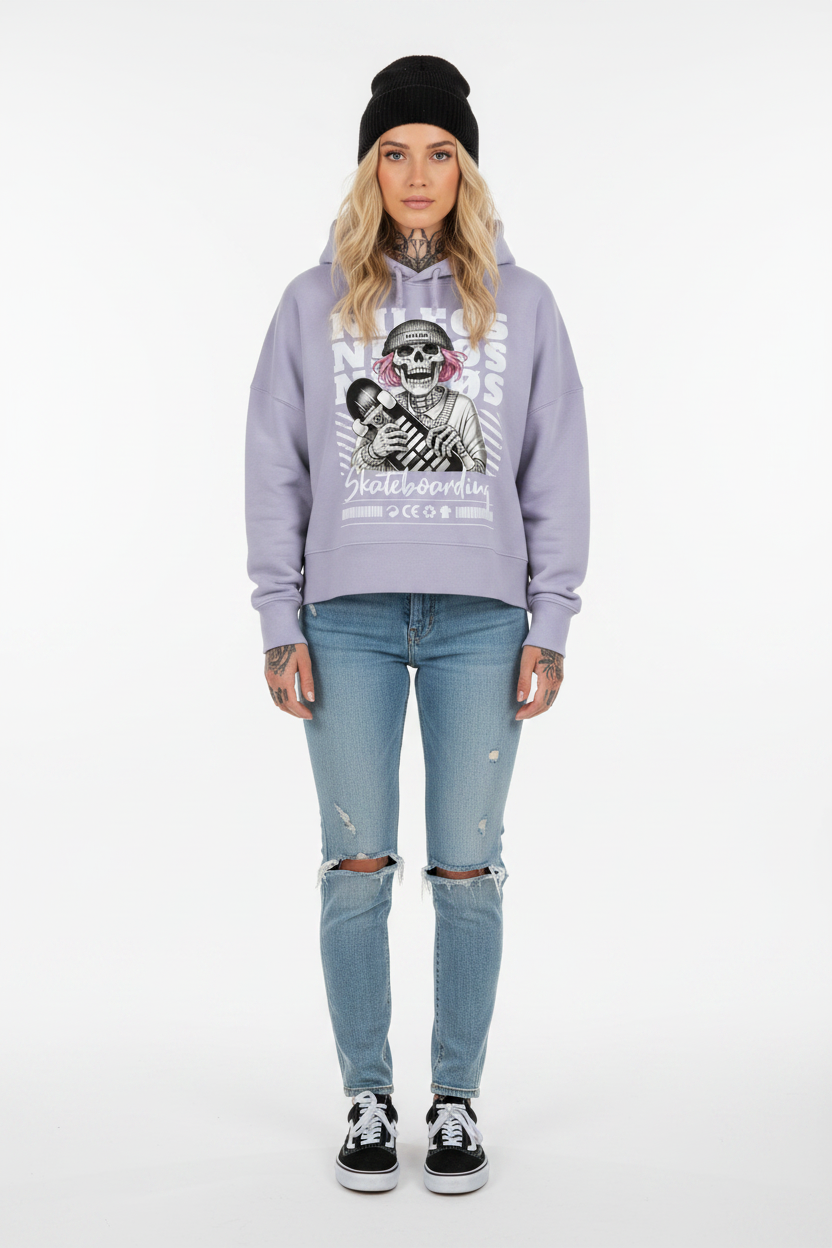 SK8T - Womens Organic Boxcut Hoodie