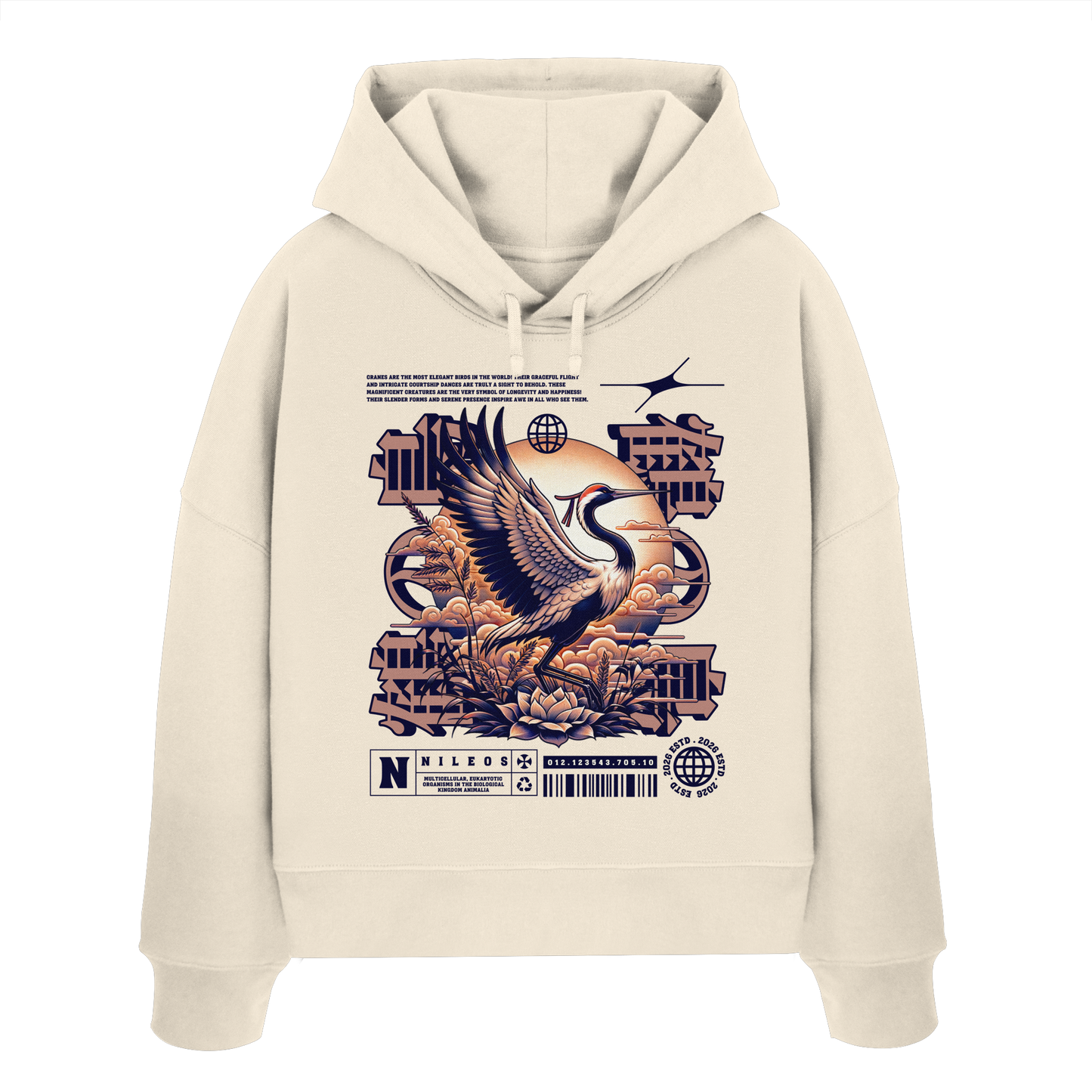 CRANE FINAL - Womens Organic Boxcut Hoodie