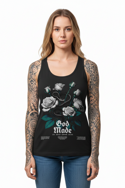 God‧Script - Womens Organic Fitted Tank Top